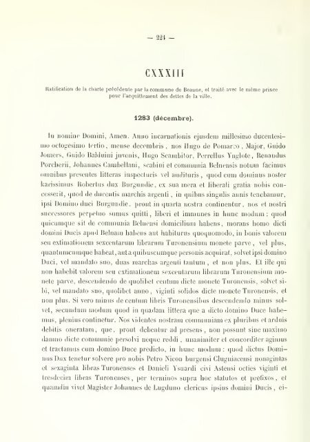 Chartes de communes et d'affranchissements en Bourgogne