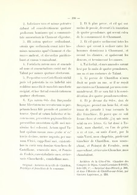 Chartes de communes et d'affranchissements en Bourgogne