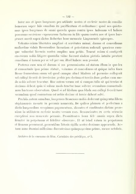 Chartes de communes et d'affranchissements en Bourgogne