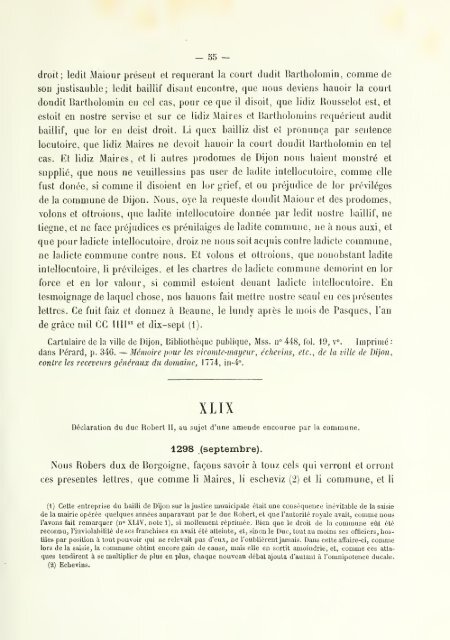 Chartes de communes et d'affranchissements en Bourgogne