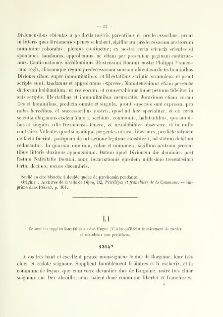 Chartes de communes et d'affranchissements en Bourgogne