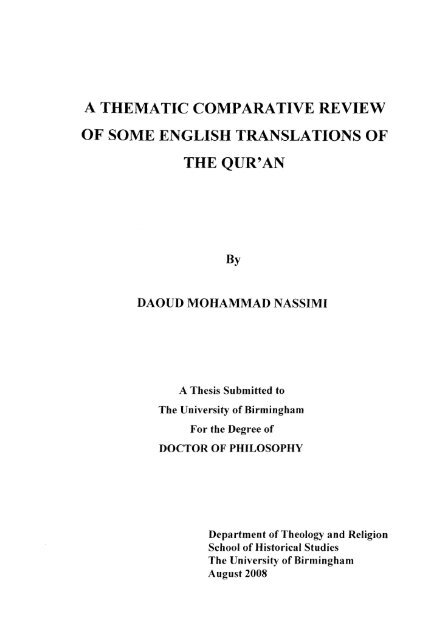 English Translation of by Malik, Muhammad Farooq-i-Azam