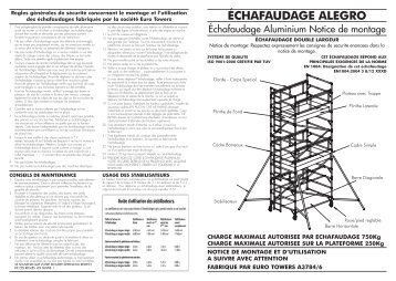 ÉCHAFAUDAGE ALEGRO - Kiloutou