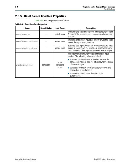 Avalon Interface Specifications (PDF) - Altera