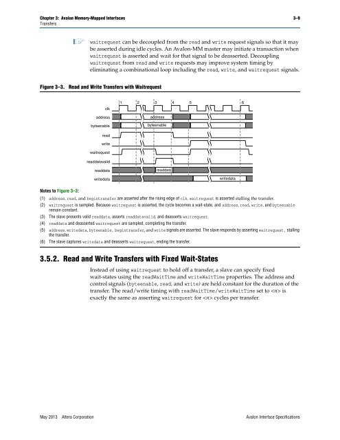 Avalon Interface Specifications (PDF) - Altera