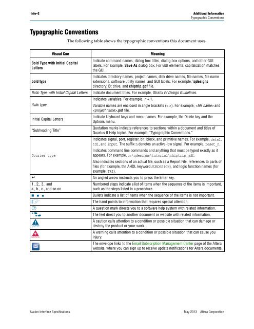 Avalon Interface Specifications (PDF) - Altera