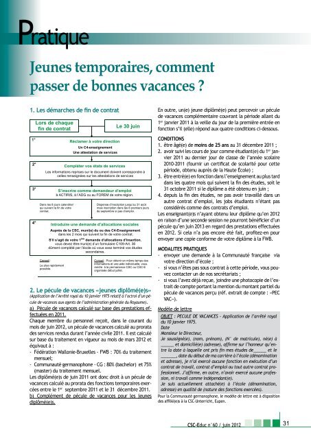 à noter : fermeture des bureaux CSC-E du 23 juillet au 3 août inclus.