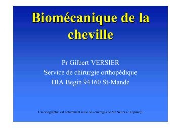 Biomécanique de la cheville - ClubOrtho.fr