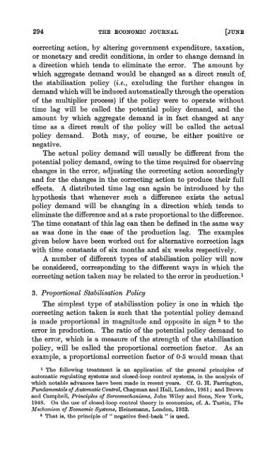 Stabilisation Policy in a Closed Economy Author(s): A. W. Phillips ...