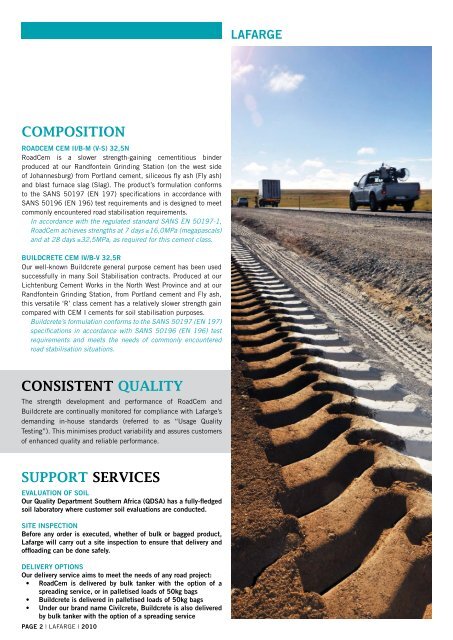 SOIL STABILISATION - Lafarge in South Africa