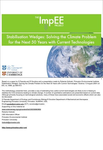 Stabilization Wedges - University of Cambridge