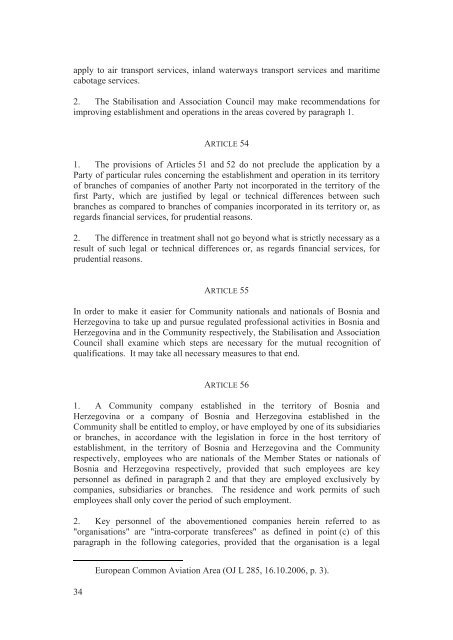 Stabilisation and Association Agreement - Official Documents