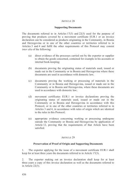 Stabilisation and Association Agreement - Official Documents