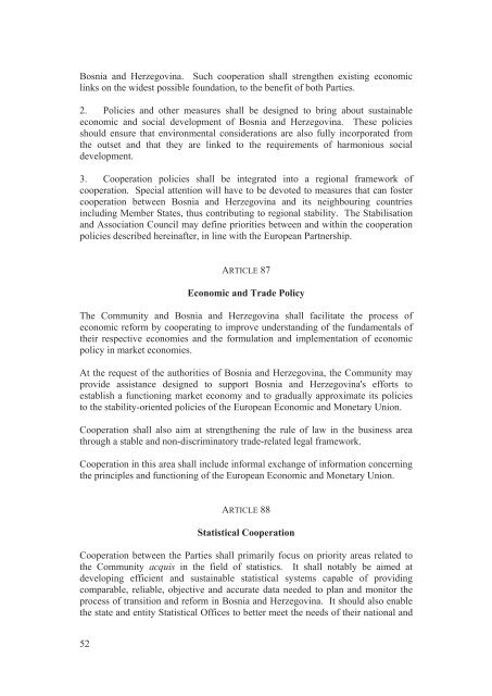 Stabilisation and Association Agreement - Official Documents