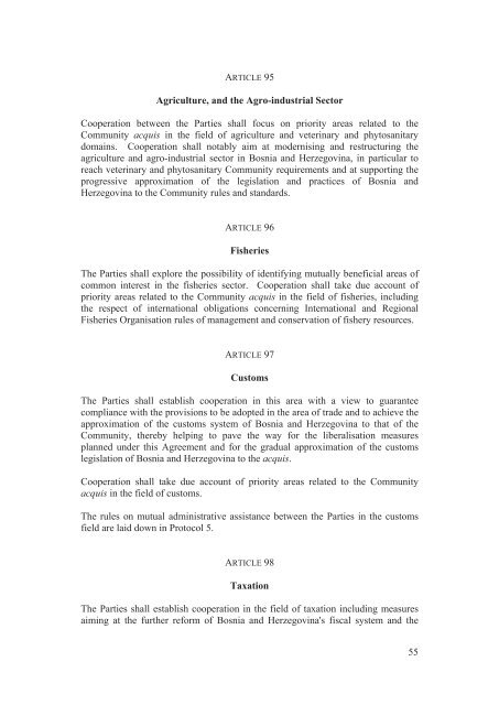 Stabilisation and Association Agreement - Official Documents