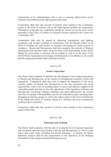 Stabilisation and Association Agreement - Official Documents