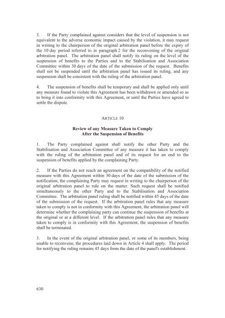 Stabilisation and Association Agreement - Official Documents