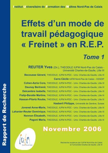 Télécharger le tome 1 - IUFM