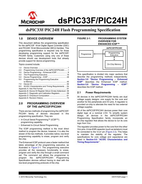 dsPIC33F/PIC24H Flash Programming Specification - Microchip