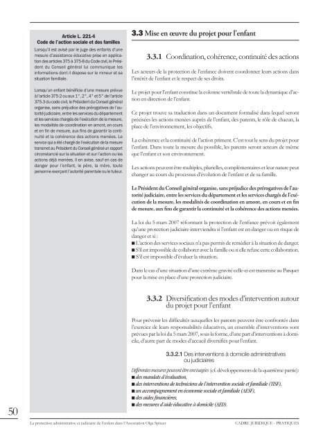 La protection administrative et judiciaire de l'enfant dans l ...