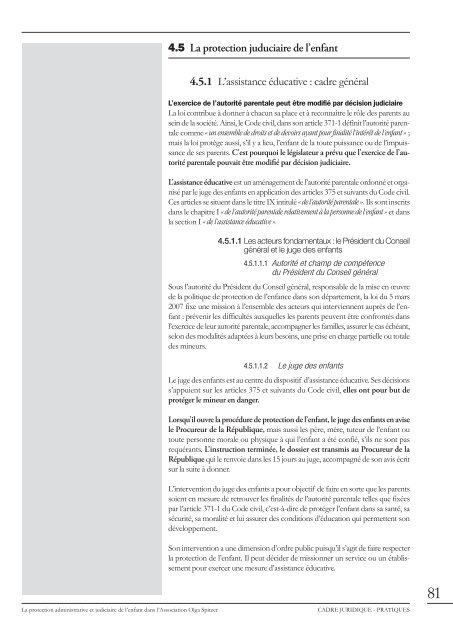 La protection administrative et judiciaire de l'enfant dans l ...