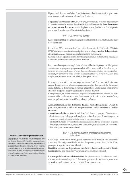 La protection administrative et judiciaire de l'enfant dans l ...