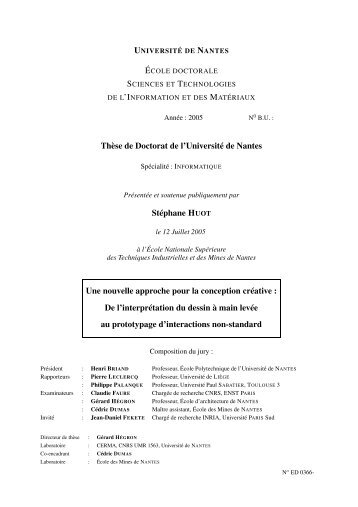 Thèse de Doctorat de l'Université de Nantes Stéphane HUOT ... - LRI