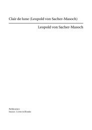 Clair de lune (Leopold von Sacher-Masoch) - Bouquineux.com
