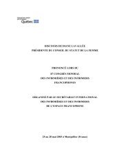 La tendance - Conseil du statut de la femme - Gouvernement du ...