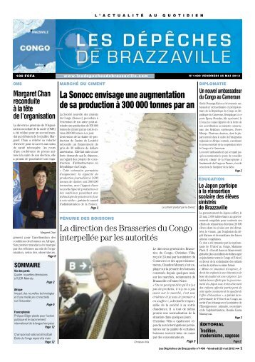 Les Dépêches de Brazzaville du Vendredi 25 Mai