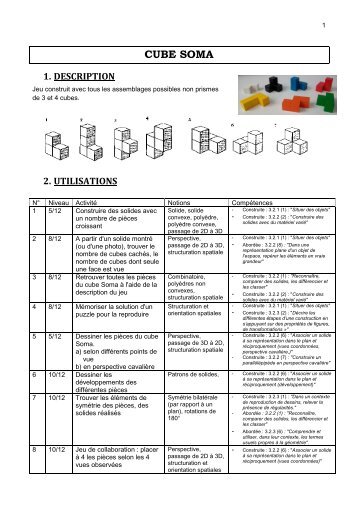 Activités avec le cube Soma - Jeux mathématiques à Bruxelles