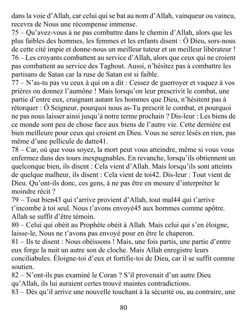 Lecture en ligne (version pdf) - Le Noble Coran