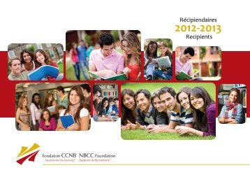 Livret des récipiendaires 2012-2013 (Version PDF) - Fondation CCNB