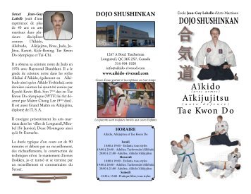 DOJO SHUSHINKAN - Aiki-Do Rive-Sud