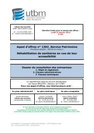 Appel d'offres n° 1302_Service Patrimoine Réhabilitation de ... - Utbm
