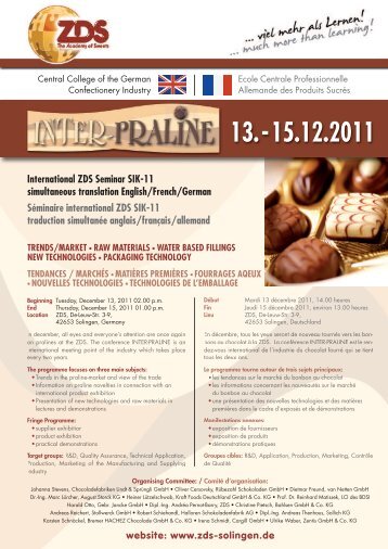 Programme INTER-PRALINE 2011 - ZDS