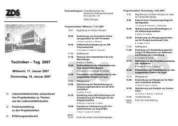 Techniker – Tag 2007 - ZDS