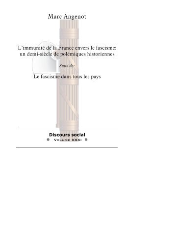 L'immunité de la France envers le fascisme: un demi ... - Marc Angenot