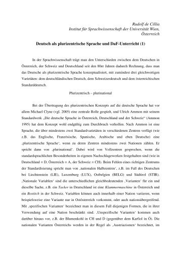 Rudolf de Cillia Institut für Sprachwissenschaft ... - LingvoMaster.RU