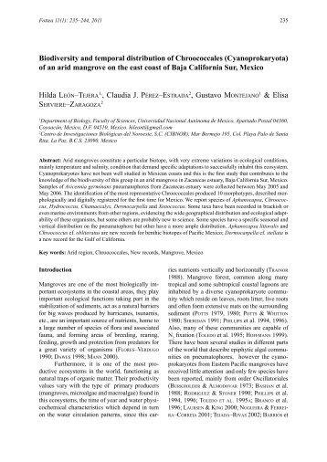 Biodiversity and temporal distribution of Chroococcales ... - Fottea