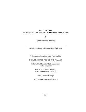 Dissertation university of arizona