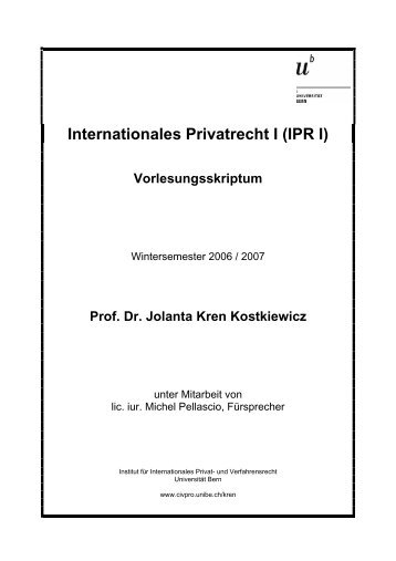 Internationales Privatrecht I (IPR I)