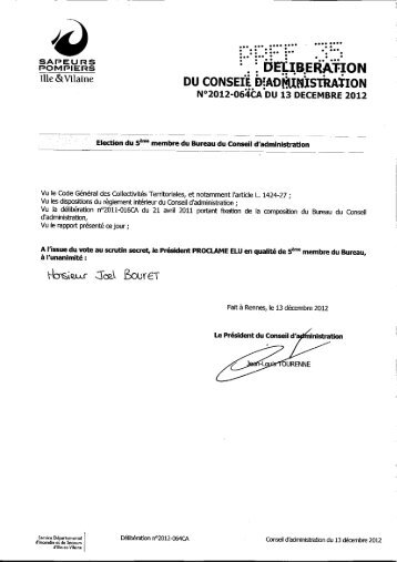 Le CA du 13 décembre 2012 - SDIS 35