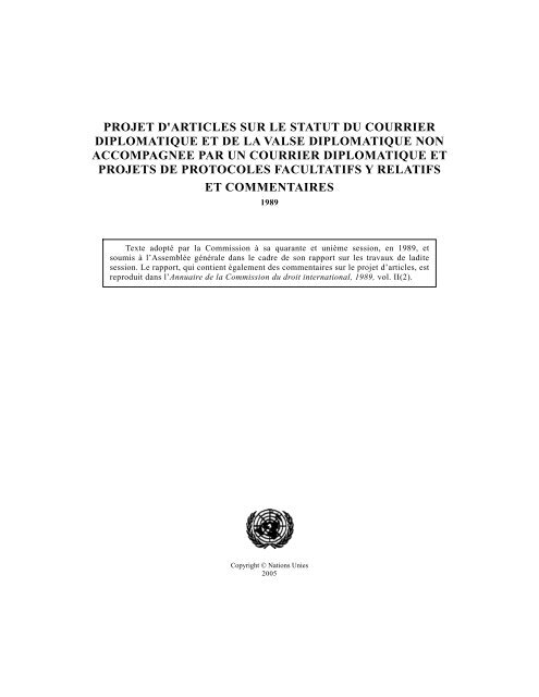 projet d'articles sur le statut du courrier diplomatique et de la valse ...