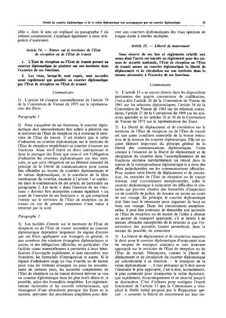 projet d'articles sur le statut du courrier diplomatique et de la valse ...