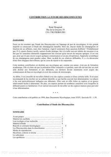 Contribution à l'étude des Discomycètes - ASCOfrance