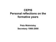 CEPIS Personal reflections on the formative years