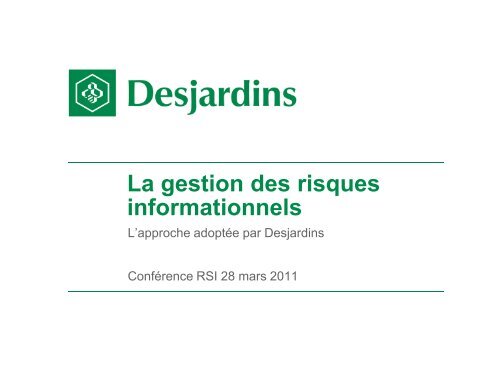 La gestion des risques informationnels - Colloque RSI