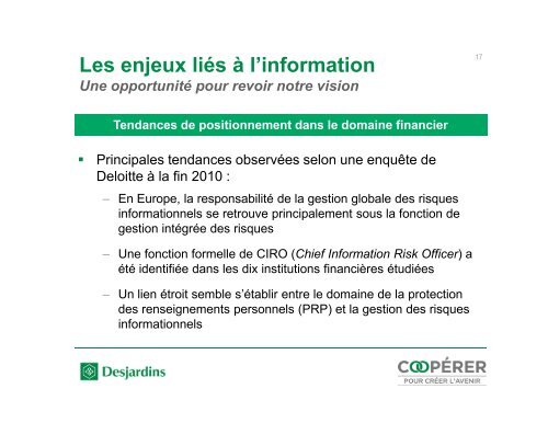 La gestion des risques informationnels - Colloque RSI