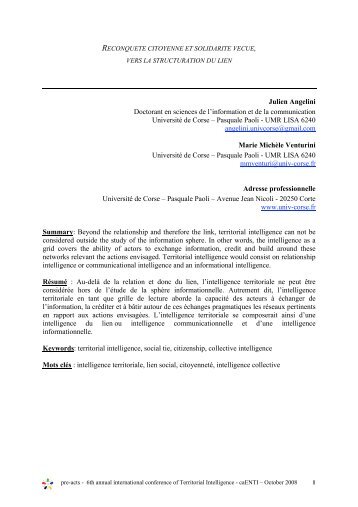 Julien Angelini Doctorant en sciences de l'information et de la ...
